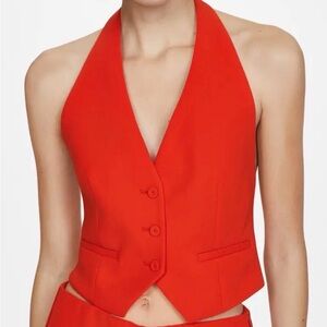 Mango Bold Red Halter Top